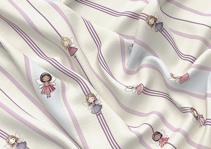Fairy Cakes, Fairy Stripe Sponge - Made to Measure Curtains - Image 4